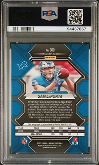 2023 Panini Mosaic 360 Sam Laporta Autograph-fusion Red & Yellow Choice PSA 9