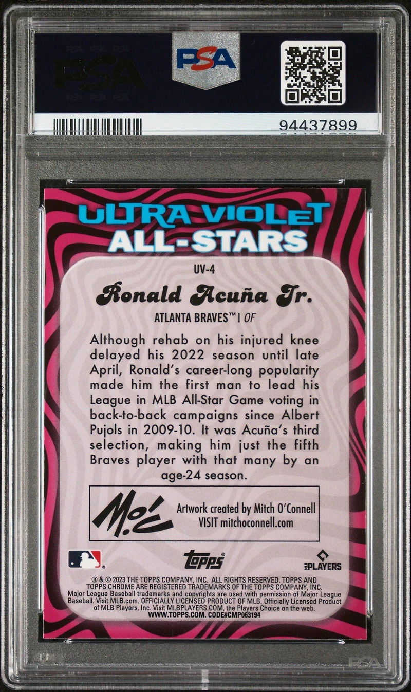 2023 Topps Chrome Ultraviolet All-stars Uv4 Ronald Acuna Jr. PSA 9