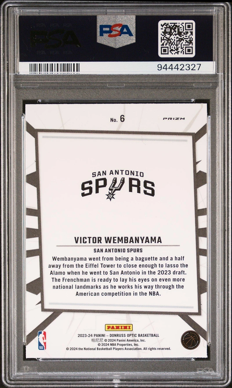 2023 Panini Donruss Optic My House 6 Victor Wembanyama PSA 10