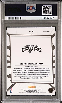 2023 Panini Donruss Optic My House 6 Victor Wembanyama PSA 10