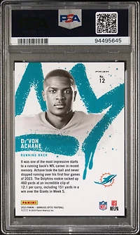 2023 Panini Donruss Optic Rookie Kings 12 De'von Achane PSA 10