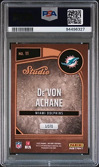 2023 Panini Instant Studio Rookies 11 De'von Achane PSA 9