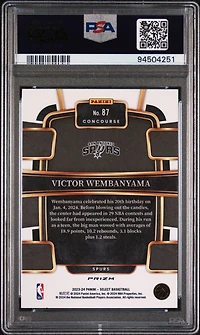 2023 Panini Select Victor Wembanyama Green/white/purple Prizm PSA