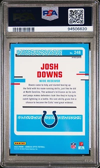 2023 Panini Donruss Optic 248 Josh Downs Blue Glitter PSA 10