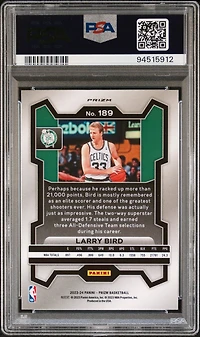 2023 Panini Prizm 189 Larry Bird Green Prizm PSA 10
