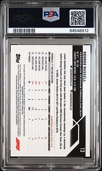 2023 Topps Chrome Formula 1 13 George Russell Orange PSA 9