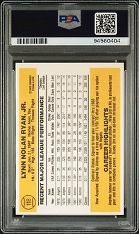 1983 Donruss 118 Nolan Ryan PSA 10