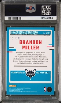 2023 Panini Donruss Optic 219 Brandon Miller Blue Seismic PSA 9
