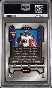 2023 Panini Prizm 195 Justin Jefferson Pandora PSA 9