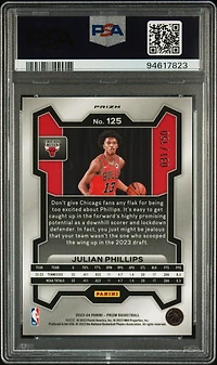 2023 Panini Prizm 125 Julian Phillips Blue Fast Break PSA 10