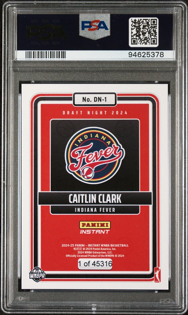 2024 Panini Instant Wnba Draft Night Dn1 Caitlin Clark PSA