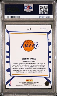 2023 Panini Donruss Optic My House 2 Lebron James Purple PSA 10