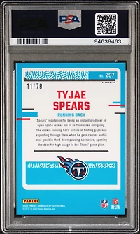 2023 Panini Donruss Optic 297 Tyjae Spears Orange Scope PSA 9