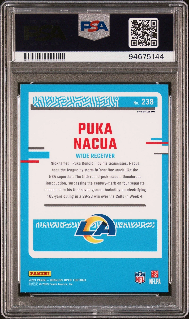 2023 Panini Donruss Optic 238 Puka Nacua Holo PSA