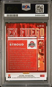 2023 Panini Select Draft Picks En Fuego Efcs Cj Stroud PSA 10