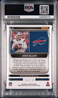 2023 Panini Obsidian Supernova 6 Josh Allen PSA 9