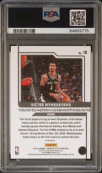 2023 Panini Donruss Optic Elite Dominators 18 Victor Wembanyama Holo PSA 9