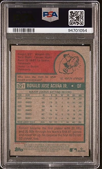 2024 Topps Heritage 321 Ronald Acuna Jr. Image Variation PSA 10