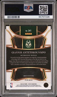 2023 Panini Select 341 Giannis Antetokounmpo Blue Cracked Ice PSA 10