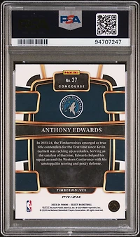 2023 Panini Select 37 Anthony Edwards Red Cracked Ice PSA 9
