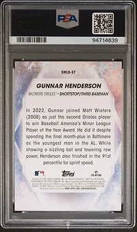 2023 Topps Stars Of Mlb Smlb37 Gunnar Henderson Series 2 PSA 10