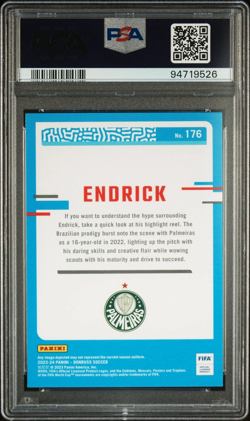 2023-24 Panini Donruss Fifa 176 Endrick PSA 10