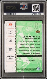 2003 Upper Deck Top Prospects 3 Lebron James PSA 9