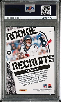 2023 Panini Donruss Optic Rookie Recruits 4 Cj Stroud PSA 10
