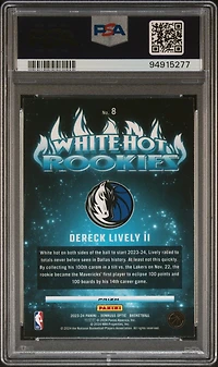 2023 Panini Donruss Optic White Hot Rookies 8 Dereck Lively Ii Purple PSA 10