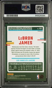 2023 Panini Donruss Optic 65 Lebron James Holo PSA 10