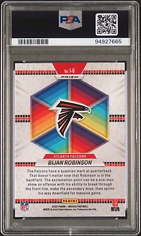 2023 Panini Mosaic Introductions I6 Bijan Robinson No Huddle Silver PSA 10