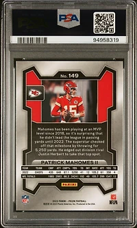 2023 Panini Prizm 149 Patrick Mahomes Ii PSA 9