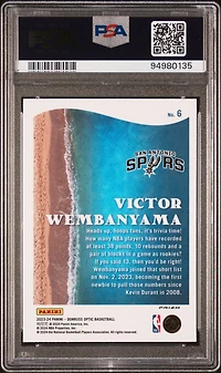 2023 Panini Donruss Optic Splash 6 Victor Wembanyama Holo PSA