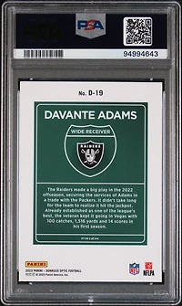 2023 Panini Donruss Optic Downtown! D19 Davante Adams PSA