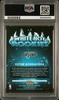 2023 Panini Donruss Optic White Hot Rookies 2 Victor Wembanyama Green Shock PSA 10