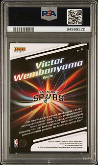 2023 Panini Donruss Optic Lights Out 4 Victor Wembanyama Holo PSA 10