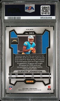 2023 Panini Prizm 353 Quentin Johnston Green Prizm PSA 9