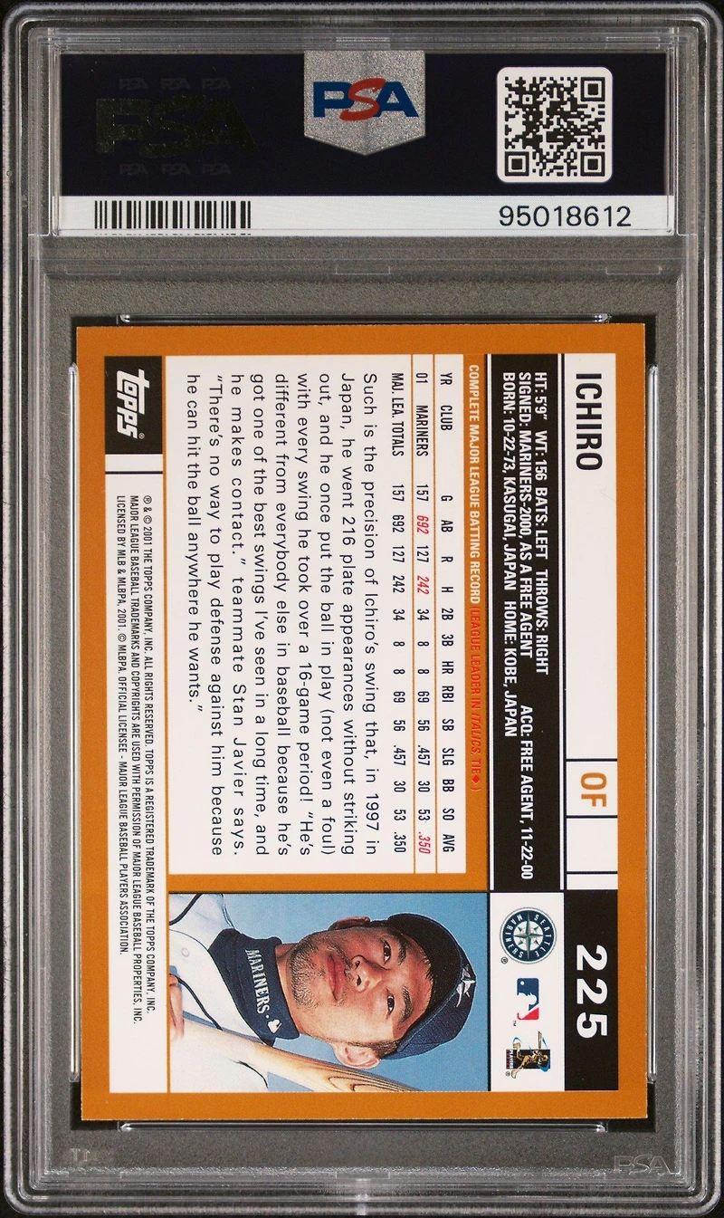 2002 Topps 225 Ichiro PSA 10