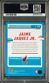2023 Panini Donruss Optic 216 Jaime Jaquez Jr. Purple Shock PSA 9