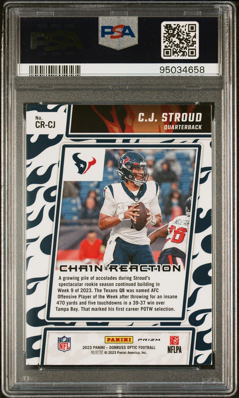2023 Panini Donruss Optic Chain Reaction Crcj Cj Stroud PSA 10