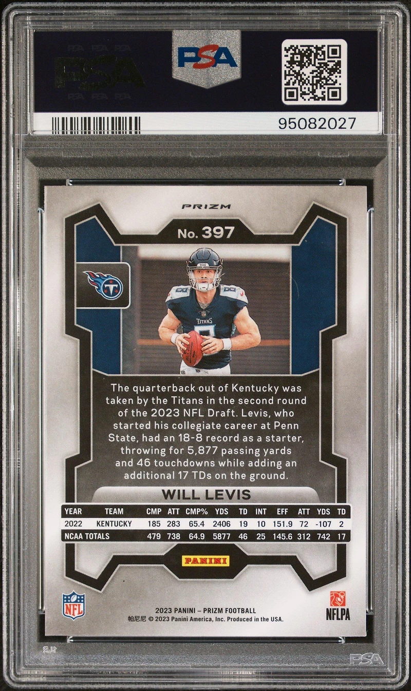 2023 Panini Prizm 397 Will Levis Orange Ice PSA 10