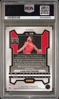 2023 Panini Prizm 129 Cam Whitmore Orange Ice PSA 10