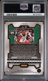 2023 Panini Prizm 31 Jaylen Brown Pink Ice PSA 10