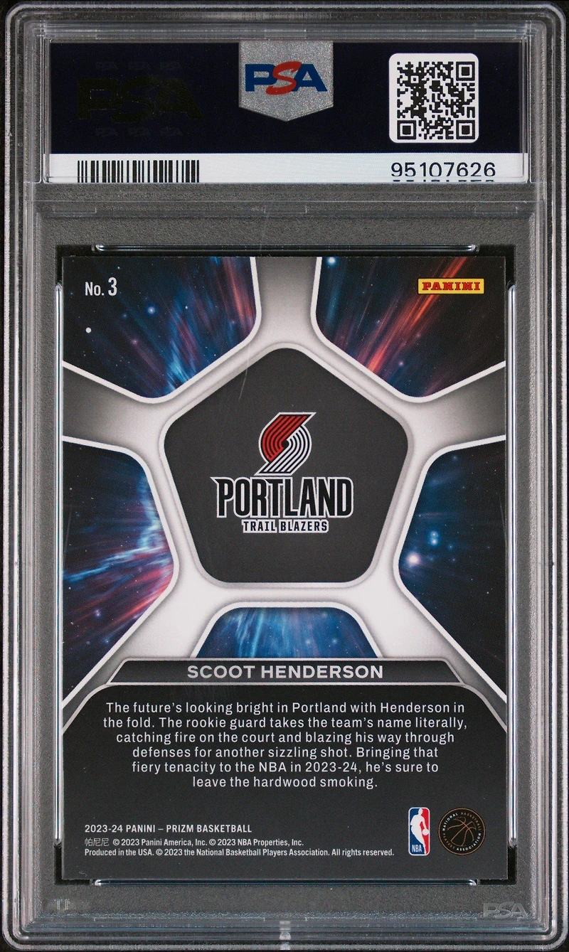 2023 Panini Prizm Deep Space 3 Scoot Henderson PSA 10