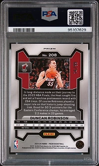 2023 Panini Prizm 208 Duncan Robinson Blue Seismic PSA 10