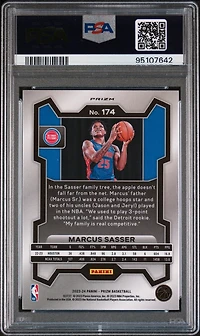 2023 Panini Prizm 174 Marcus Sasser Silver Prizm PSA 10