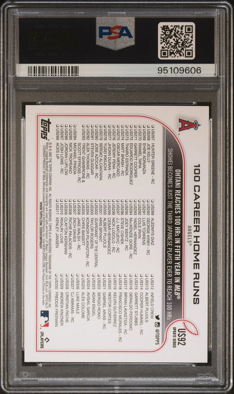 2022 Topps Update Us92 Shohei Ohtani PSA 9