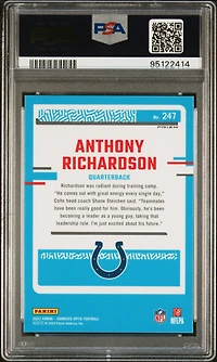 2023 Panini Donruss Optic 247 Anthony Richardson Green Velocity PSA 10