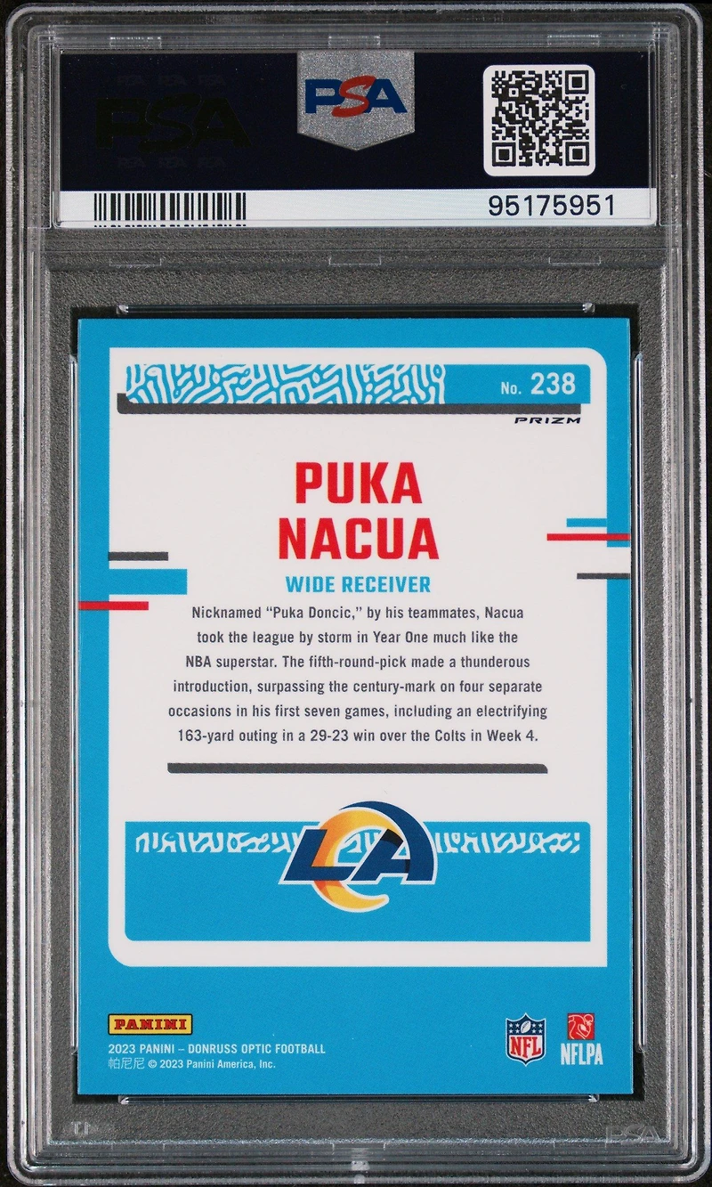 2023 Panini Donruss Optic 238 Puka Nacua Green Hyper PSA 10