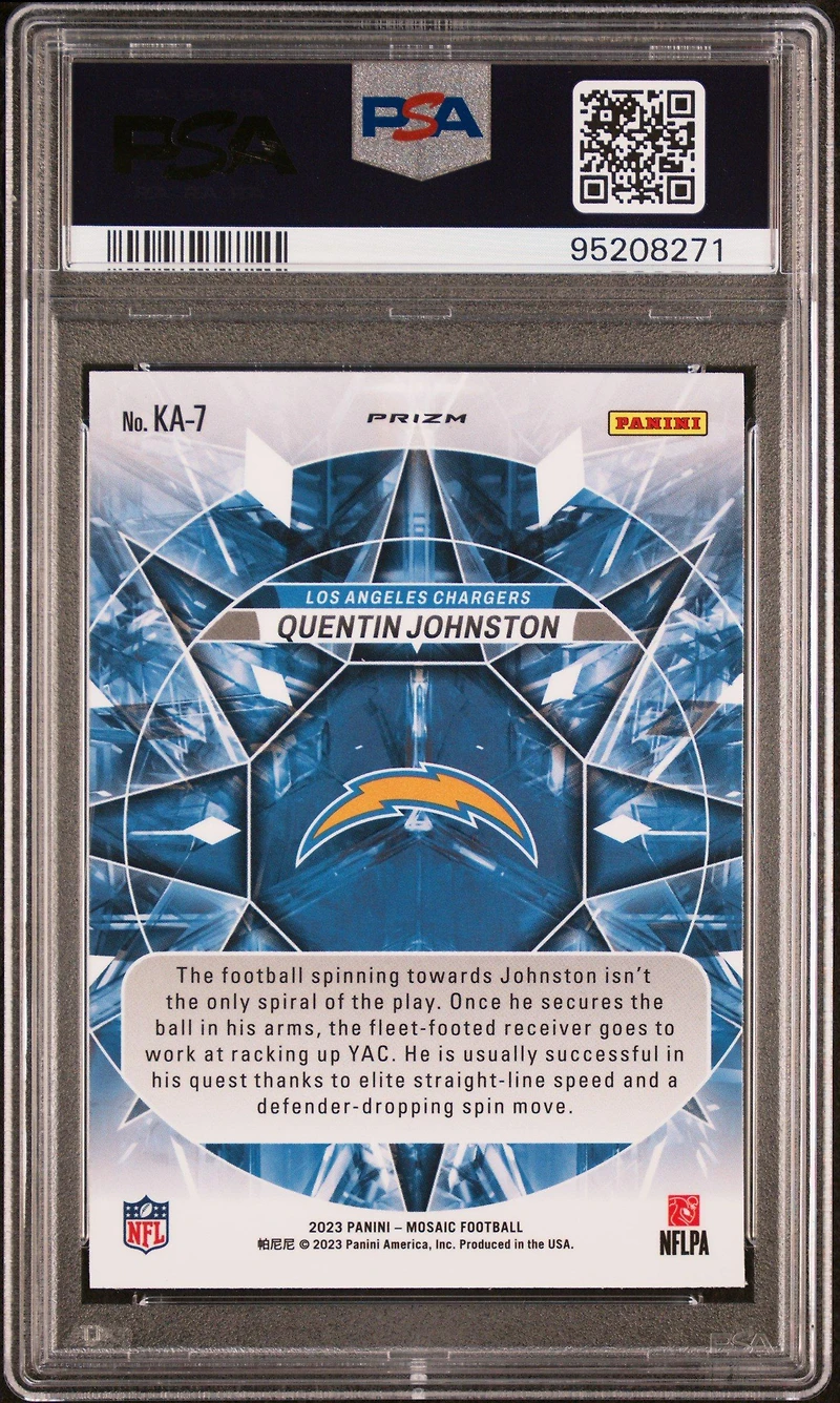 2023 Panini Mosaic Kaleidoscopic Ka7 Quentin Johnston PSA 10